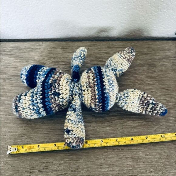 Crochet Plush Easter Bunny Rabbit Baby Boy Stuffed Animal Toy - Picture 3 of 3